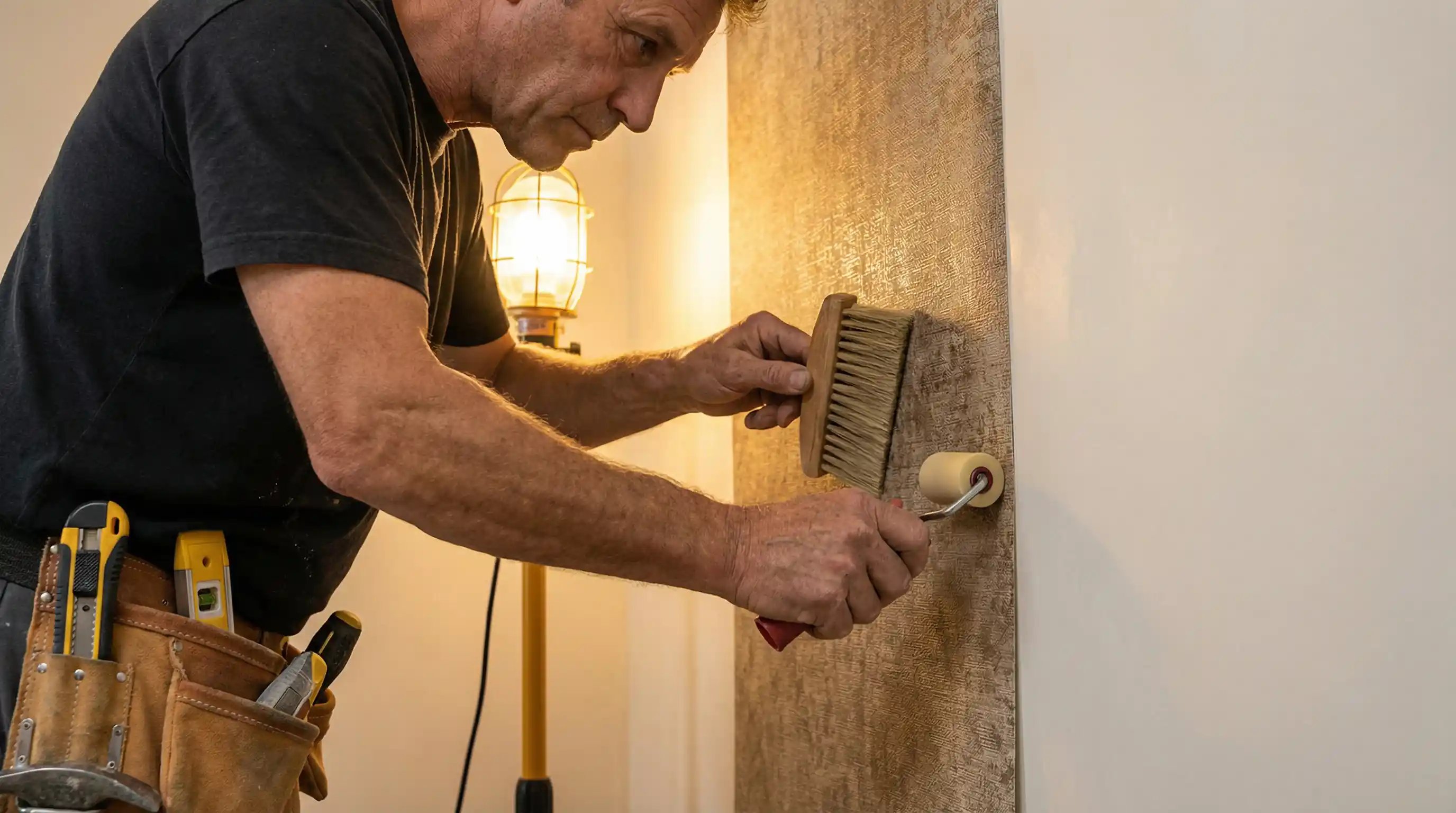 Commercial wallpaper installation in a Buffalo NY business