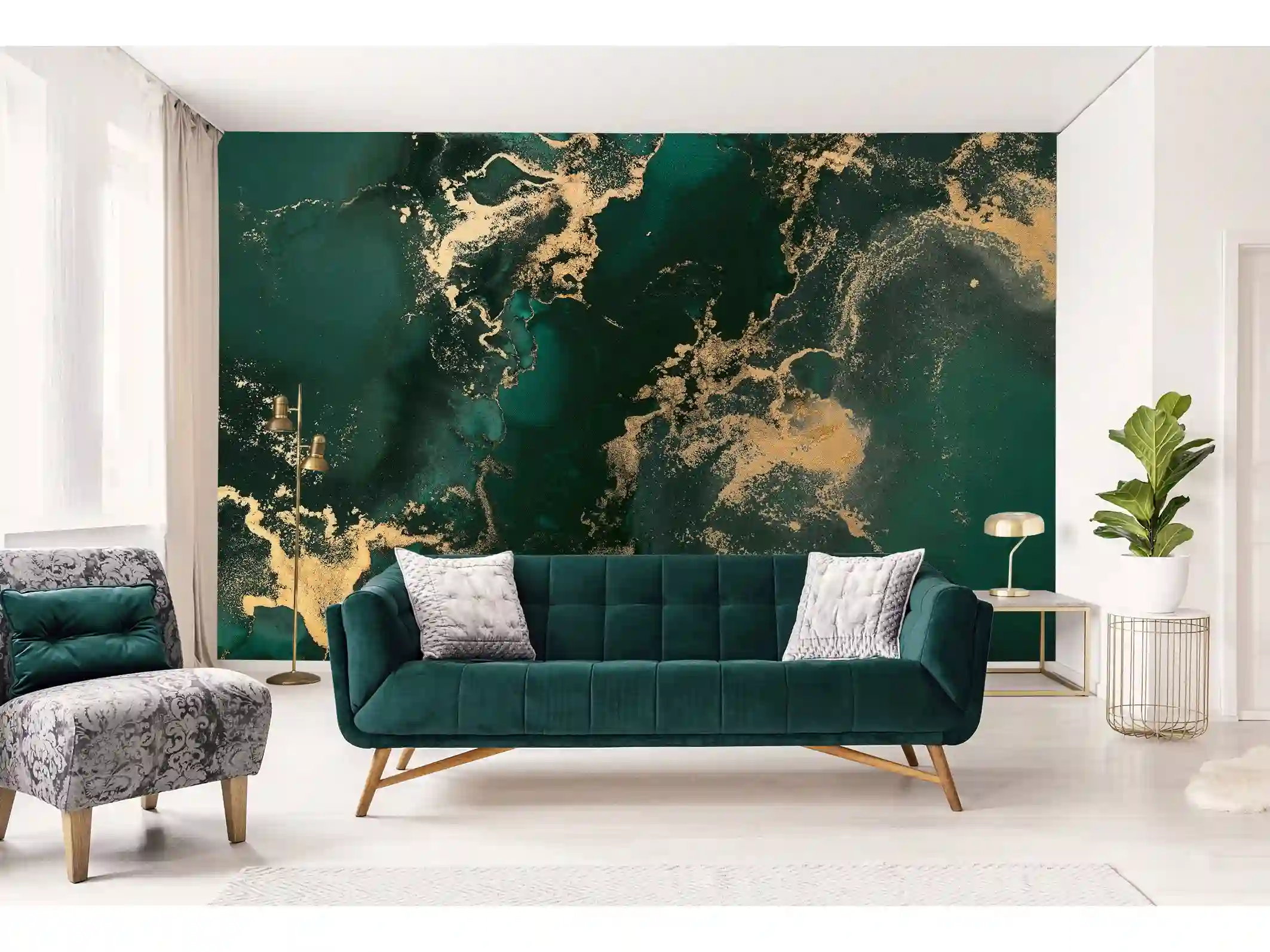Premium wallpaper in upscale living room